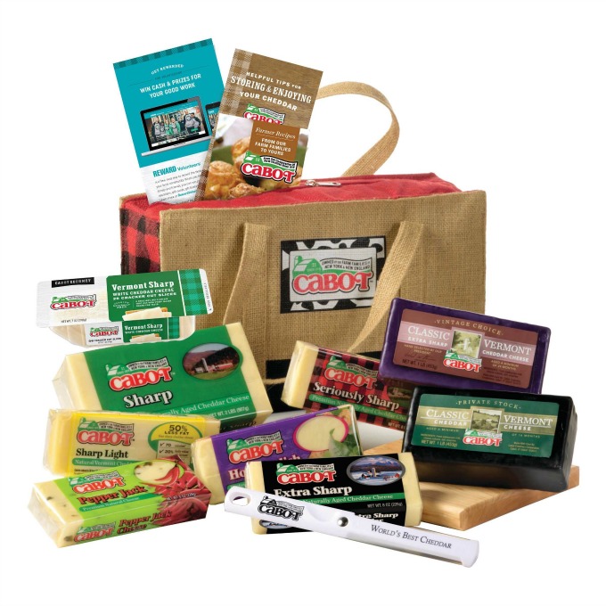 Cabot gift package of assorted cheddars