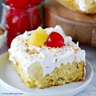 Easy Piña Colada Poke Cake - Love and Confections