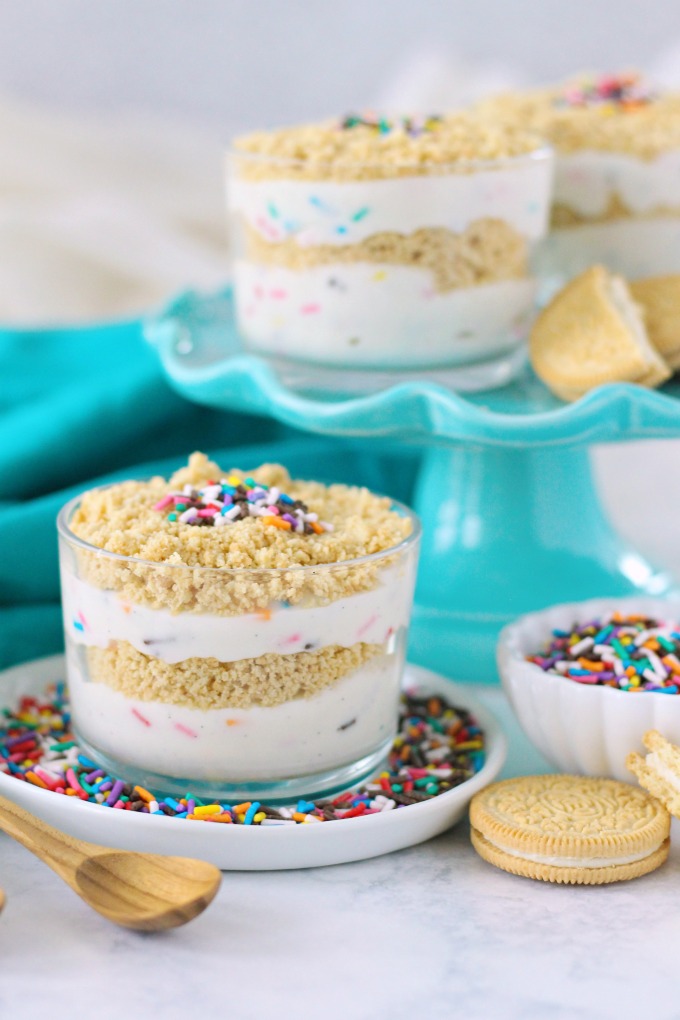 Funfetti Dirt Cups - Love and Confections